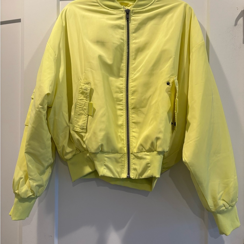 ALO Yoga Bright Yellow It Girl Bomber Jacket
